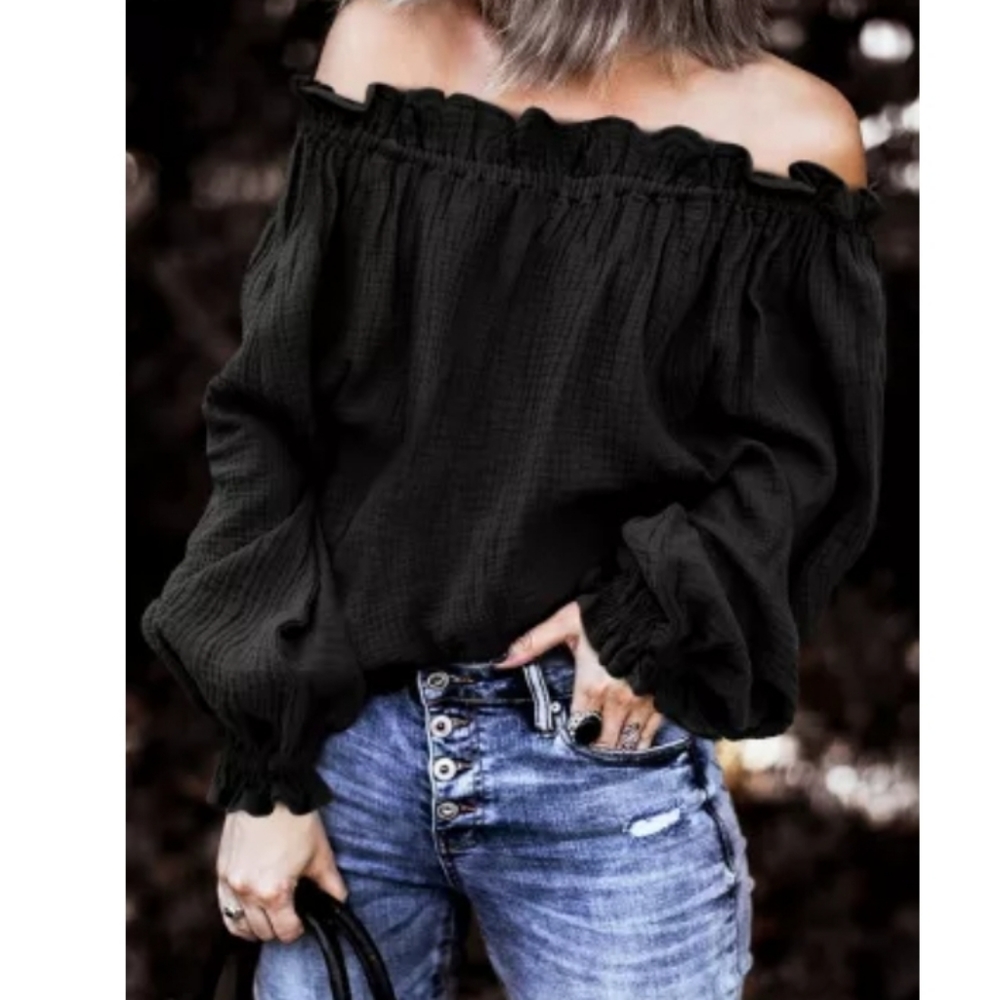 Last One. New boutique boho ruffle top - Picture 4 of 8